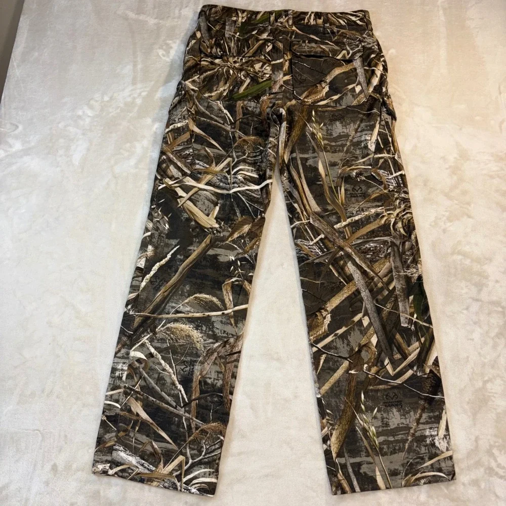 Game Winner Youth XL Realtree Max-5 Camo Cargo Hunting Pants Brown Green Cotton